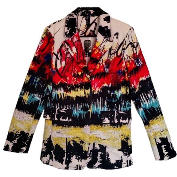 Berek Abstract Art Print Blazer Jacket Multicolor Women’s Medium NWT - Picture 3 of 8